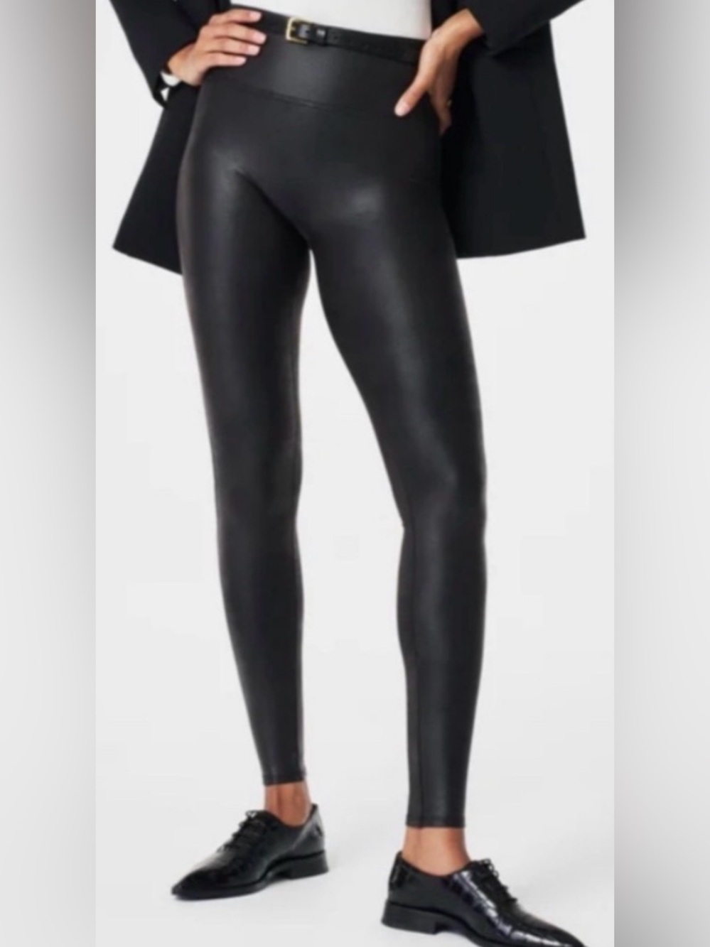 SPANX Faux Leather Leggings, Black, sz S
